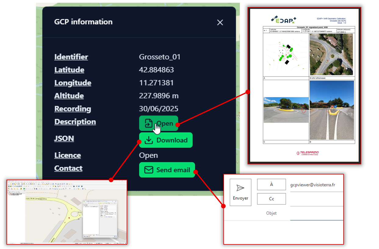 GCP information and action buttons